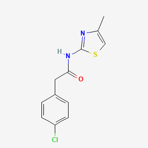 molecular formula C12H11ClN2OS B5805627 2-(4-chlorophenyl)-N-(4-methyl-1,3-thiazol-2-yl)acetamide 