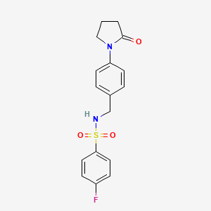 molecular formula C17H17FN2O3S B5805648 4-fluoro-N-[4-(2-oxo-1-pyrrolidinyl)benzyl]benzenesulfonamide 