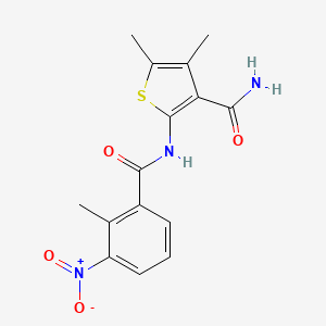 molecular formula C15H15N3O4S B5805689 4,5-dimethyl-2-[(2-methyl-3-nitrobenzoyl)amino]-3-thiophenecarboxamide 