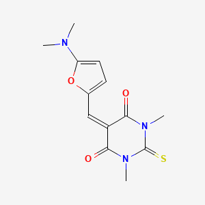 molecular formula C13H15N3O3S B5805720 5-{[5-(dimethylamino)-2-furyl]methylene}-1,3-dimethyl-2-thioxodihydro-4,6(1H,5H)-pyrimidinedione 