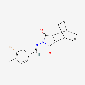 4-[(3-bromo-4-methylbenzylidene)amino]-4-azatricyclo[5.2.2.0~2,6~]undec-8-ene-3,5-dione