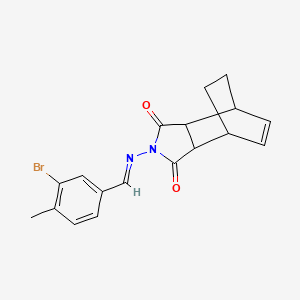 2-{[(E)-(3-bromo-4-methylphenyl)methylidene]amino}-3a,4,7,7a-tetrahydro-1H-4,7-ethanoisoindole-1,3(2H)-dione