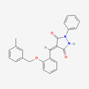 molecular formula C24H20N2O3 B5805741 4-{2-[(3-methylbenzyl)oxy]benzylidene}-1-phenyl-3,5-pyrazolidinedione 