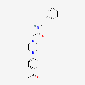 molecular formula C22H27N3O2 B5805762 2-[4-(4-acetylphenyl)-1-piperazinyl]-N-(2-phenylethyl)acetamide 