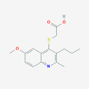 [(6-methoxy-2-methyl-3-propyl-4-quinolinyl)thio]acetic acid