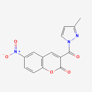 molecular formula C14H9N3O5 B5805777 3-[(3-methyl-1H-pyrazol-1-yl)carbonyl]-6-nitro-2H-chromen-2-one 