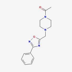 molecular formula C15H18N4O2 B5805806 1-acetyl-4-[(3-phenyl-1,2,4-oxadiazol-5-yl)methyl]piperazine 
