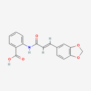 molecular formula C17H13NO5 B5805825 2-{[3-(1,3-benzodioxol-5-yl)acryloyl]amino}benzoic acid 