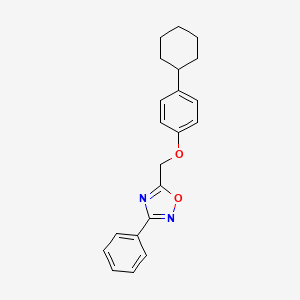 molecular formula C21H22N2O2 B5805835 5-[(4-cyclohexylphenoxy)methyl]-3-phenyl-1,2,4-oxadiazole 