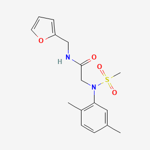 molecular formula C16H20N2O4S B5805879 N~2~-(2,5-dimethylphenyl)-N~1~-(2-furylmethyl)-N~2~-(methylsulfonyl)glycinamide 