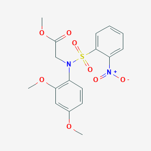molecular formula C17H18N2O8S B5805923 methyl N-(2,4-dimethoxyphenyl)-N-[(2-nitrophenyl)sulfonyl]glycinate 