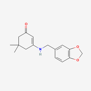 molecular formula C16H19NO3 B5805939 3-[(1,3-benzodioxol-5-ylmethyl)amino]-5,5-dimethyl-2-cyclohexen-1-one 