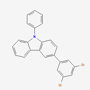 molecular formula C24H15Br2N B580594 3-(3,5-Dibromophenyl)-9-phenyl-9H-carbazole CAS No. 1345021-52-4