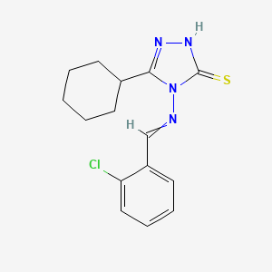 molecular formula C15H17ClN4S B5805943 4-[(2-chlorobenzylidene)amino]-5-cyclohexyl-4H-1,2,4-triazole-3-thiol 