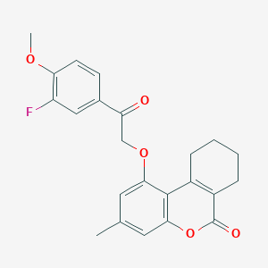 molecular formula C23H21FO5 B5805962 1-[2-(3-fluoro-4-methoxyphenyl)-2-oxoethoxy]-3-methyl-7,8,9,10-tetrahydro-6H-benzo[c]chromen-6-one 