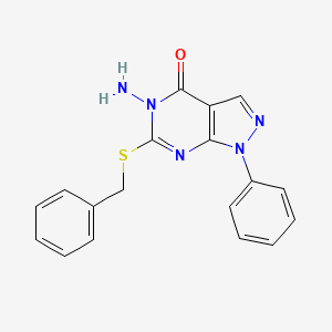 molecular formula C18H15N5OS B5805995 5-amino-6-(benzylthio)-1-phenyl-1,5-dihydro-4H-pyrazolo[3,4-d]pyrimidin-4-one 