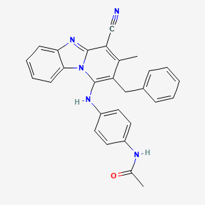 molecular formula C28H23N5O B5806036 N-{4-[(2-benzyl-4-cyano-3-methylpyrido[1,2-a]benzimidazol-1-yl)amino]phenyl}acetamide 
