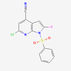 B580607 1-(Phenylsulphonyl)-6-chloro-4-cyano-2-iodo-7-azaindole CAS No. 1227270-16-7