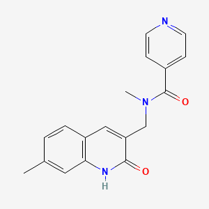 molecular formula C18H17N3O2 B5806072 N-[(2-hydroxy-7-methyl-3-quinolinyl)methyl]-N-methylisonicotinamide 