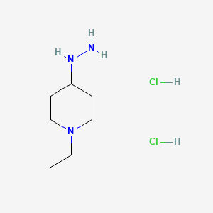 molecular formula C7H19Cl2N3 B580610 1-乙基-4-肼基哌啶二盐酸盐 CAS No. 99669-99-5