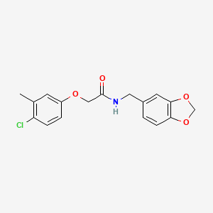 molecular formula C17H16ClNO4 B5806106 N-(1,3-benzodioxol-5-ylmethyl)-2-(4-chloro-3-methylphenoxy)acetamide 