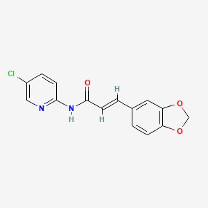 molecular formula C15H11ClN2O3 B5806118 3-(1,3-benzodioxol-5-yl)-N-(5-chloro-2-pyridinyl)acrylamide 