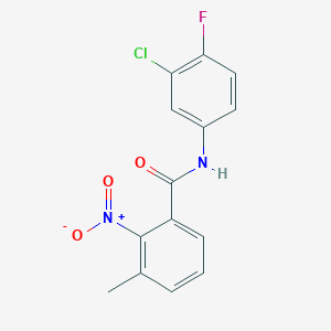 molecular formula C14H10ClFN2O3 B5806161 N-(3-chloro-4-fluorophenyl)-3-methyl-2-nitrobenzamide 