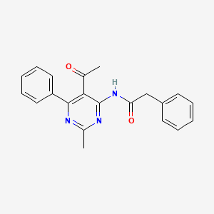 molecular formula C21H19N3O2 B5806191 N-(5-acetyl-2-methyl-6-phenyl-4-pyrimidinyl)-2-phenylacetamide 