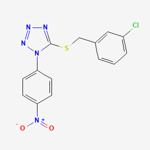 molecular formula C14H10ClN5O2S B5806197 5-[(3-chlorobenzyl)thio]-1-(4-nitrophenyl)-1H-tetrazole 