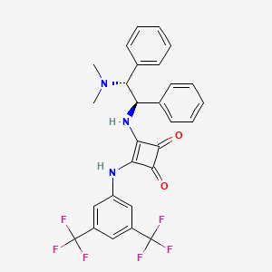 molecular formula C28H23F6N3O2 B580620 3-[[3,5-bis(trifluoroMethyl)phenyl]aMino]-4-[[(1R,2R)-2-(diMethylaMino)-1,2-diphenylethyl]aMino]-3-C CAS No. 1223105-89-2