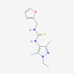 molecular formula C13H18N4OS B5806231 N-(1-ethyl-3,5-dimethyl-1H-pyrazol-4-yl)-N'-(2-furylmethyl)thiourea 