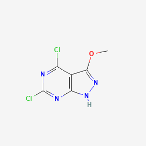 molecular formula C6H4Cl2N4O B580624 4,6-Dichloro-3-methoxy-1H-pyrazolo[3,4-d]pyrimidine CAS No. 1936241-59-6
