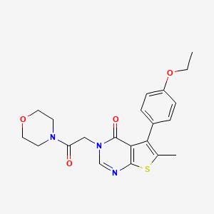 molecular formula C21H23N3O4S B5806253 5-(4-ethoxyphenyl)-6-methyl-3-[2-(4-morpholinyl)-2-oxoethyl]thieno[2,3-d]pyrimidin-4(3H)-one 