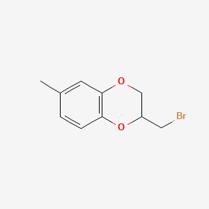 molecular formula C10H11BrO2 B580628 2-(Bromomethyl)-6-methyl-2,3-dihydrobenzo[b][1,4]dioxine CAS No. 1245647-60-2
