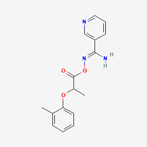 molecular formula C16H17N3O3 B5806294 N'-{[2-(2-methylphenoxy)propanoyl]oxy}-3-pyridinecarboximidamide 