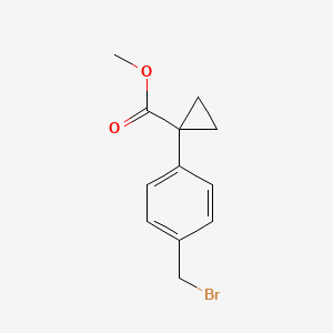 molecular formula C12H13BrO2 B580631 Methyl 1-(4-(bromomethyl)phenyl)cyclopropanecarboxylate CAS No. 873372-30-6