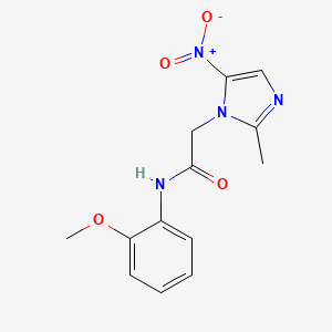 molecular formula C13H14N4O4 B5806321 N-(2-methoxyphenyl)-2-(2-methyl-5-nitro-1H-imidazol-1-yl)acetamide 