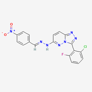 molecular formula C18H11ClFN7O2 B5806331 4-nitrobenzaldehyde [3-(2-chloro-6-fluorophenyl)[1,2,4]triazolo[4,3-b]pyridazin-6-yl]hydrazone 