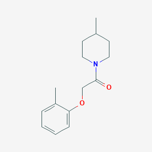 molecular formula C15H21NO2 B5806336 4-methyl-1-[(2-methylphenoxy)acetyl]piperidine 