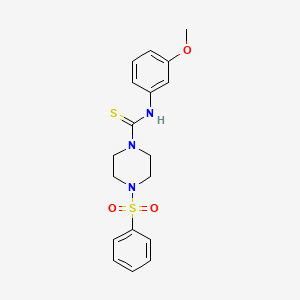 molecular formula C18H21N3O3S2 B5806368 N-(3-methoxyphenyl)-4-(phenylsulfonyl)-1-piperazinecarbothioamide 
