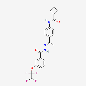 molecular formula C22H21F4N3O3 B5806442 N-(4-{N-[3-(1,1,2,2-tetrafluoroethoxy)benzoyl]ethanehydrazonoyl}phenyl)cyclobutanecarboxamide 