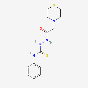 molecular formula C13H18N4OS2 B5806532 N-phenyl-2-(4-thiomorpholinylacetyl)hydrazinecarbothioamide 