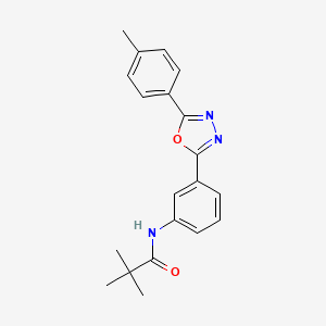 molecular formula C20H21N3O2 B5806561 2,2-dimethyl-N-{3-[5-(4-methylphenyl)-1,3,4-oxadiazol-2-yl]phenyl}propanamide 