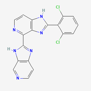 molecular formula C18H10Cl2N6 B580669 2-(2,6-dichlorophenyl)-4-(1H-imidazo[4,5-c]pyridin-2-yl)-3H-imidazo[4,5-c]pyridine CAS No. 1337880-15-5