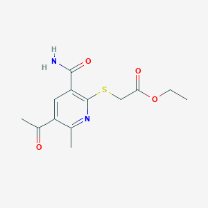 molecular formula C13H16N2O4S B5806700 ethyl {[5-acetyl-3-(aminocarbonyl)-6-methyl-2-pyridinyl]thio}acetate 