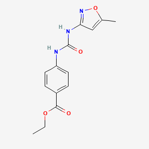 molecular formula C14H15N3O4 B5806704 ethyl 4-({[(5-methyl-3-isoxazolyl)amino]carbonyl}amino)benzoate 