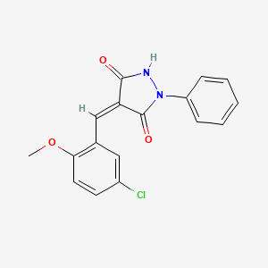 molecular formula C17H13ClN2O3 B5806714 4-(5-chloro-2-methoxybenzylidene)-1-phenyl-3,5-pyrazolidinedione 