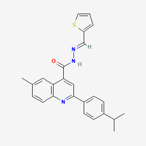 molecular formula C25H23N3OS B5806749 2-(4-isopropylphenyl)-6-methyl-N'-(2-thienylmethylene)-4-quinolinecarbohydrazide 
