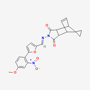 4'-({[5-(4-methoxy-2-nitrophenyl)-2-furyl]methylene}amino)-4'-azaspiro[cyclopropane-1,10'-tricyclo[5.2.1.0~2,6~]decane]-8'-ene-3',5'-dione
