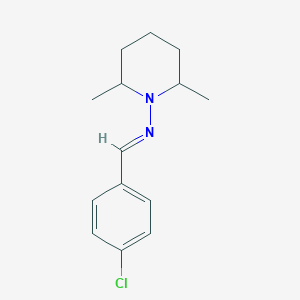 N-(4-chlorobenzylidene)-2,6-dimethyl-1-piperidinamine